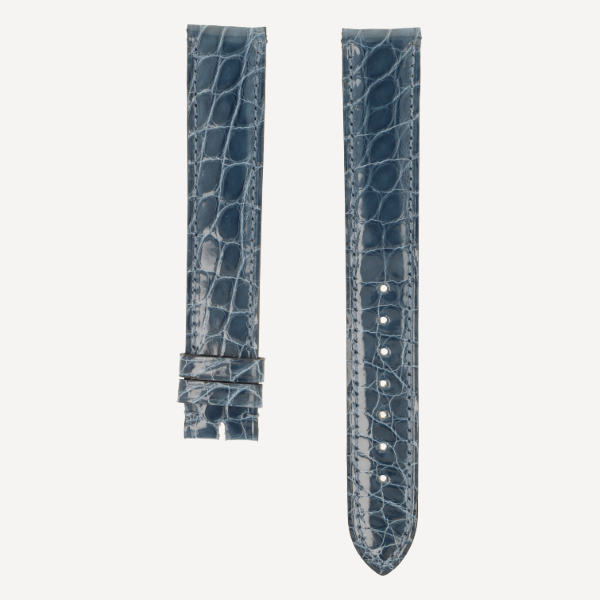 Alligator Pearls brillant Classic, Breite 17/16, Länge 120/90, Farbe jeansblau, Ton in Ton